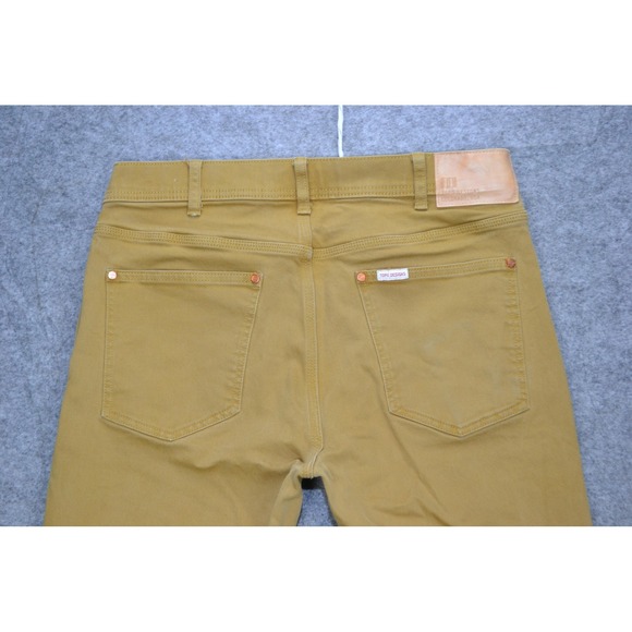 Topo Designs Jeans Mens 32x31 Brown Organic Stretch Denim Slim Tapered Pants - Picture 7 of 16